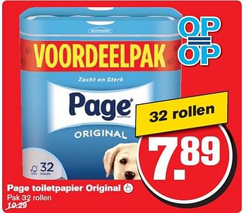 Aanbiedingen Page toiletpapier original - Page - Geldig van 15/04/2015 tot 21/04/2015 bij Hoogvliet