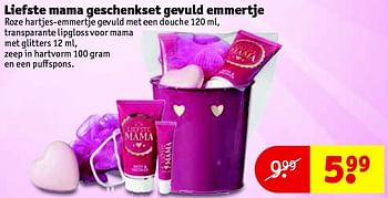 Aanbiedingen Liefste mama geschenkset gevuld emmertje - Liefste Mama - Geldig van 14/04/2015 tot 19/04/2015 bij Kruidvat