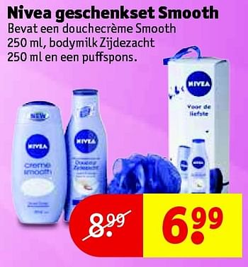 Aanbiedingen Nivea geschenkset smooth - Nivea - Geldig van 14/04/2015 tot 19/04/2015 bij Kruidvat