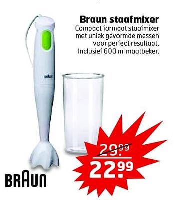 Aanbiedingen Braun staafmixer - Braun - Geldig van 14/04/2015 tot 19/04/2015 bij Trekpleister