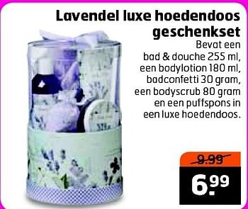 Aanbiedingen Lavendel luxe hoedendoos geschenkset - Lavendel - Geldig van 14/04/2015 tot 19/04/2015 bij Trekpleister