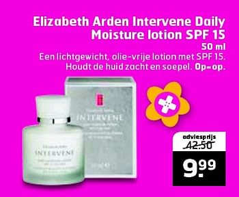 Aanbiedingen Elizabeth arden intervene daily moisture lotion spf 15 - Elizabeth Arden - Geldig van 14/04/2015 tot 19/04/2015 bij Trekpleister