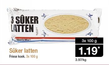 Aanbiedingen Sûker latten - Huismerk - Aldi - Geldig van 15/04/2015 tot 21/04/2015 bij Aldi