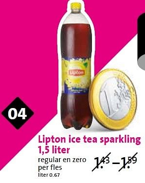 Aanbiedingen Lipton ice tea sparkling - Lipton - Geldig van 15/04/2015 tot 21/04/2015 bij C1000