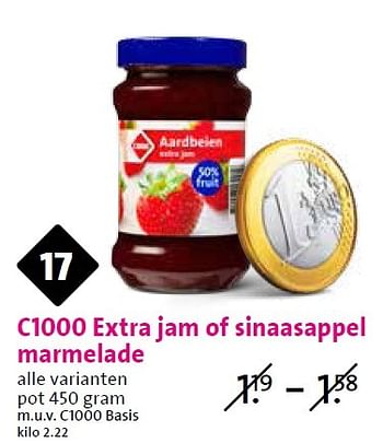 Aanbiedingen C1000 extra jam of sinaasappel marmelade - Huismerk - C1000 Supermarkten - Geldig van 15/04/2015 tot 21/04/2015 bij C1000