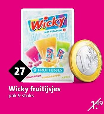 Aanbiedingen Wicky fruitijsjes - Wicky - Geldig van 15/04/2015 tot 21/04/2015 bij C1000