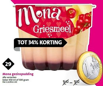 Aanbiedingen Mona gezinspudding - Huismerk - C1000 Supermarkten - Geldig van 15/04/2015 tot 21/04/2015 bij C1000