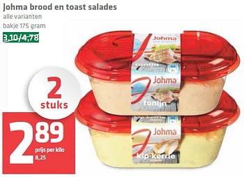Aanbiedingen Johma brood en toast salades - Johma - Geldig van 16/04/2015 tot 22/04/2015 bij Spar