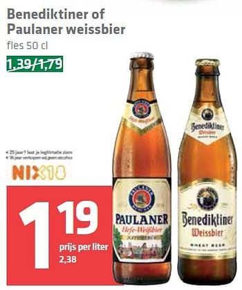 Aanbiedingen Benediktiner of paulaner weissbier - Benediktiner - Geldig van 16/04/2015 tot 22/04/2015 bij Spar