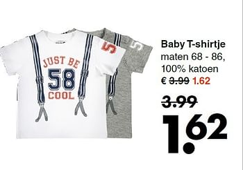 Aanbiedingen Baby t-shirtje - Huismerk - Wibra - Geldig van 13/04/2015 tot 23/04/2015 bij Wibra