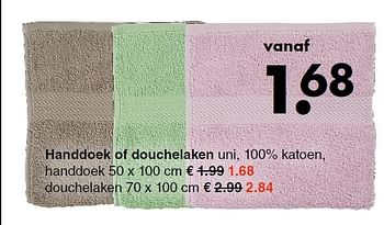 Aanbiedingen Handdoek of douchelaken - Huismerk - Wibra - Geldig van 13/04/2015 tot 23/04/2015 bij Wibra