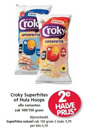 Aanbiedingen Croky superfrites of hula hoops - Croky - Geldig van 16/04/2015 tot 22/04/2015 bij Attent