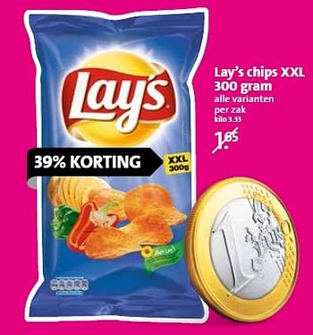 Aanbiedingen Lay`s chips xxl - Lay's - Geldig van 20/04/2015 tot 21/04/2015 bij C1000