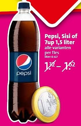 Aanbiedingen Pepsi, sisi of 7up 1,5 liter - Huismerk - C1000 Supermarkten - Geldig van 20/04/2015 tot 21/04/2015 bij C1000