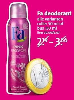 Aanbiedingen Fa deodorant - Fa - Geldig van 20/04/2015 tot 21/04/2015 bij C1000