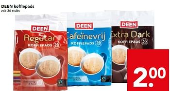 Aanbiedingen Deen koffiepads - Huismerk deen supermarkt - Geldig van 19/04/2015 tot 25/04/2015 bij Deen Supermarkten