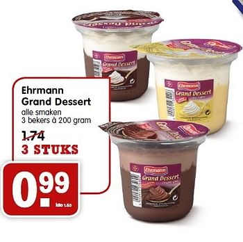 Aanbiedingen Ehrmann grand dessert - Ehrmann - Geldig van 19/04/2015 tot 25/04/2015 bij Em-té