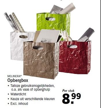 Aanbiedingen Opbergbox - Melinera - Geldig van 20/04/2015 tot 22/04/2015 bij Lidl