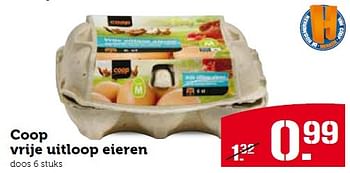Aanbiedingen Coop vrije uitloop eieren - Huismerk - Coop - Geldig van 20/04/2015 tot 26/04/2015 bij Coop