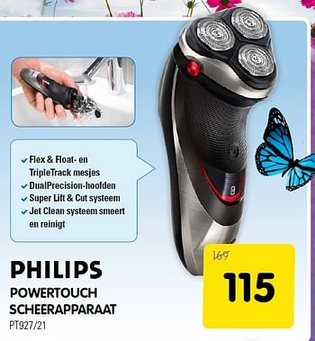 Aanbiedingen Philips powertouch scheerapparaat pt927-21 - Philips - Geldig van 08/04/2015 tot 26/04/2015 bij Maxwell