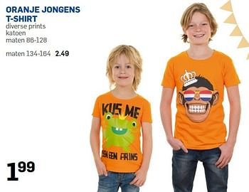 Aanbiedingen Oranje jongens t-shirt - Huismerk - Action - Geldig van 09/04/2015 tot 27/04/2015 bij Action