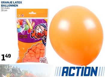 Aanbiedingen Oranje latex ballonnen - Huismerk - Action - Geldig van 09/04/2015 tot 27/04/2015 bij Action