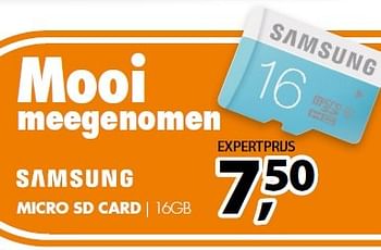 Aanbiedingen Micro sd card 16gb - Samsung - Geldig van 20/04/2015 tot 26/04/2015 bij Expert