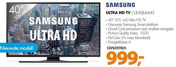 Aanbiedingen Samsung ultra hd tv ue40ju6445 - Samsung - Geldig van 20/04/2015 tot 26/04/2015 bij Expert