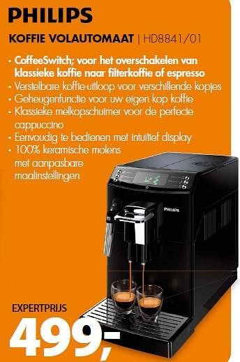 Aanbiedingen Philips koffie volautomaat hd8841-01 - Philips - Geldig van 20/04/2015 tot 26/04/2015 bij Expert