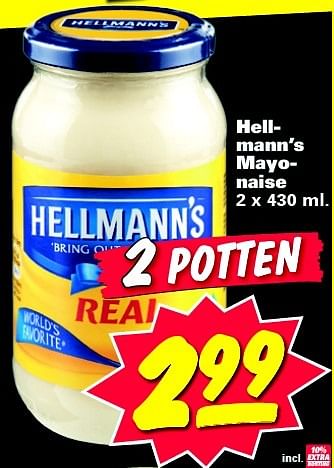 Aanbiedingen Hellmann`s mayonaise - Hellman's - Geldig van 20/04/2015 tot 26/04/2015 bij Nettorama