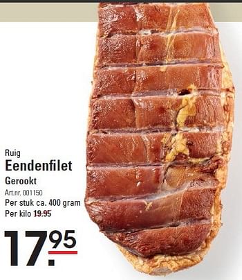 Aanbiedingen Ruig eendenfilet gerookt - Ruig - Geldig van 09/04/2015 tot 27/04/2015 bij Sligro