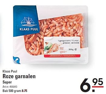 Aanbiedingen Roze garnalen - Klaas Puul - Geldig van 09/04/2015 tot 27/04/2015 bij Sligro