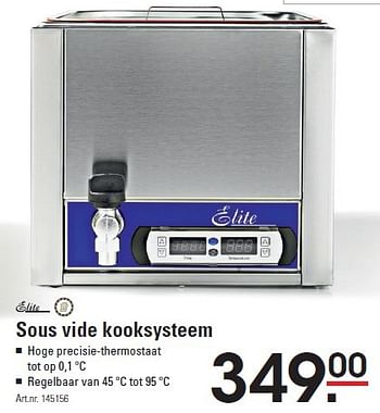 Aanbiedingen Elite sous vide kooksysteem - Elite - Geldig van 09/04/2015 tot 27/04/2015 bij Sligro