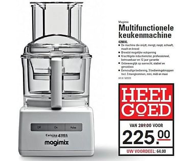 Aanbiedingen Magimix multifunctionele keukenmachine 4200xl - Magimix - Geldig van 09/04/2015 tot 27/04/2015 bij Sligro