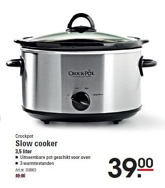 Aanbiedingen Crockpot slow cooker 3,5 liter - Crock-Pot - Geldig van 09/04/2015 tot 27/04/2015 bij Sligro