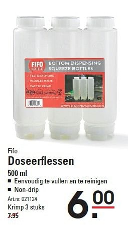 Aanbiedingen Fifo doseerflessen - Fifo - Geldig van 09/04/2015 tot 27/04/2015 bij Sligro