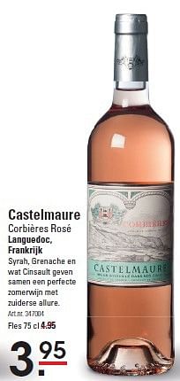 Aanbiedingen Castelmaure corbières rosé languedoc, frankrijk - Rosé wijnen - Geldig van 09/04/2015 tot 27/04/2015 bij Sligro