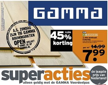 Aanbiedingen 7 mm laminaat flooring - Huismerk - Gamma - Geldig van 20/04/2015 tot 27/04/2015 bij Gamma