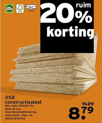 Aanbiedingen Osb constructieplaat - Huismerk - Gamma - Geldig van 20/04/2015 tot 27/04/2015 bij Gamma