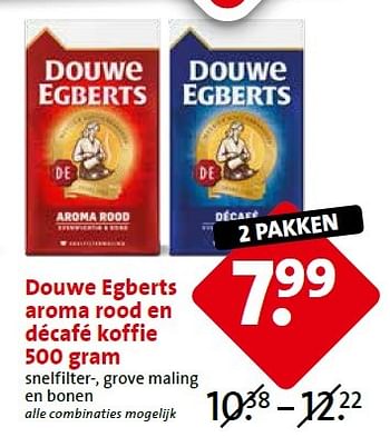 Aanbiedingen Douwe egberts aroma rood en décafé koffie - Douwe Egberts - Geldig van 27/04/2015 tot 28/04/2015 bij C1000