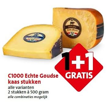 Aanbiedingen C1000 echte goudse kaas stukken - Huismerk - C1000 Supermarkten - Geldig van 27/04/2015 tot 28/04/2015 bij C1000