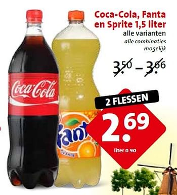 Aanbiedingen Coca-cola, fanta en sprite 1,5 liter - Coca Cola - Geldig van 27/04/2015 tot 28/04/2015 bij C1000