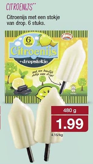Aanbiedingen Citroenijs citroenijs met een stokje van drop - Mucci - Geldig van 22/04/2015 tot 28/04/2015 bij Aldi