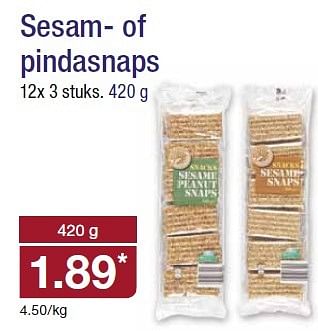 Aanbiedingen Sesam- of pindasnaps - Huismerk - Aldi - Geldig van 22/04/2015 tot 28/04/2015 bij Aldi