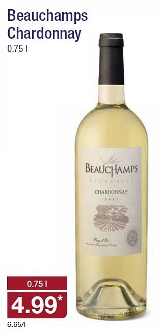 Aanbiedingen Beauchamps chardonnay - Witte wijnen - Geldig van 22/04/2015 tot 28/04/2015 bij Aldi