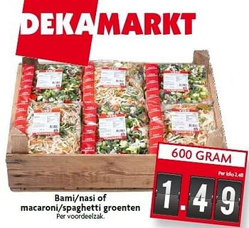 Aanbiedingen Bami-nasi of macaroni-spaghetti groenten - Huismerk - Deka Markt - Geldig van 26/04/2015 tot 02/05/2015 bij Deka Markt