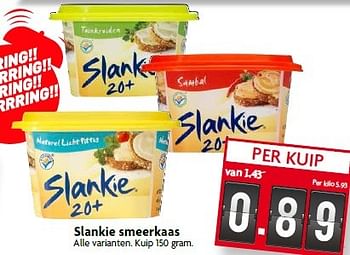 Aanbiedingen Slankie smeerkaas - Slankie - Geldig van 26/04/2015 tot 02/05/2015 bij Deka Markt