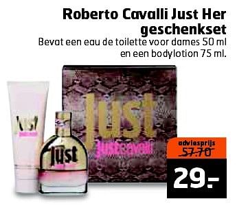Aanbiedingen Roberto cavalli just her geschenkset - Roberto Cavalli - Geldig van 28/04/2015 tot 02/05/2015 bij Trekpleister
