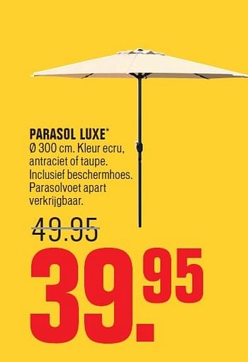 Aanbiedingen Parasol luxe - Huismerk - Multimate - Geldig van 20/04/2015 tot 02/05/2015 bij Multimate