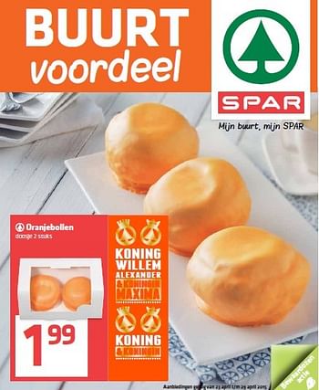 Aanbiedingen Oranjebollen - Spar - Geldig van 23/04/2015 tot 29/04/2015 bij Spar
